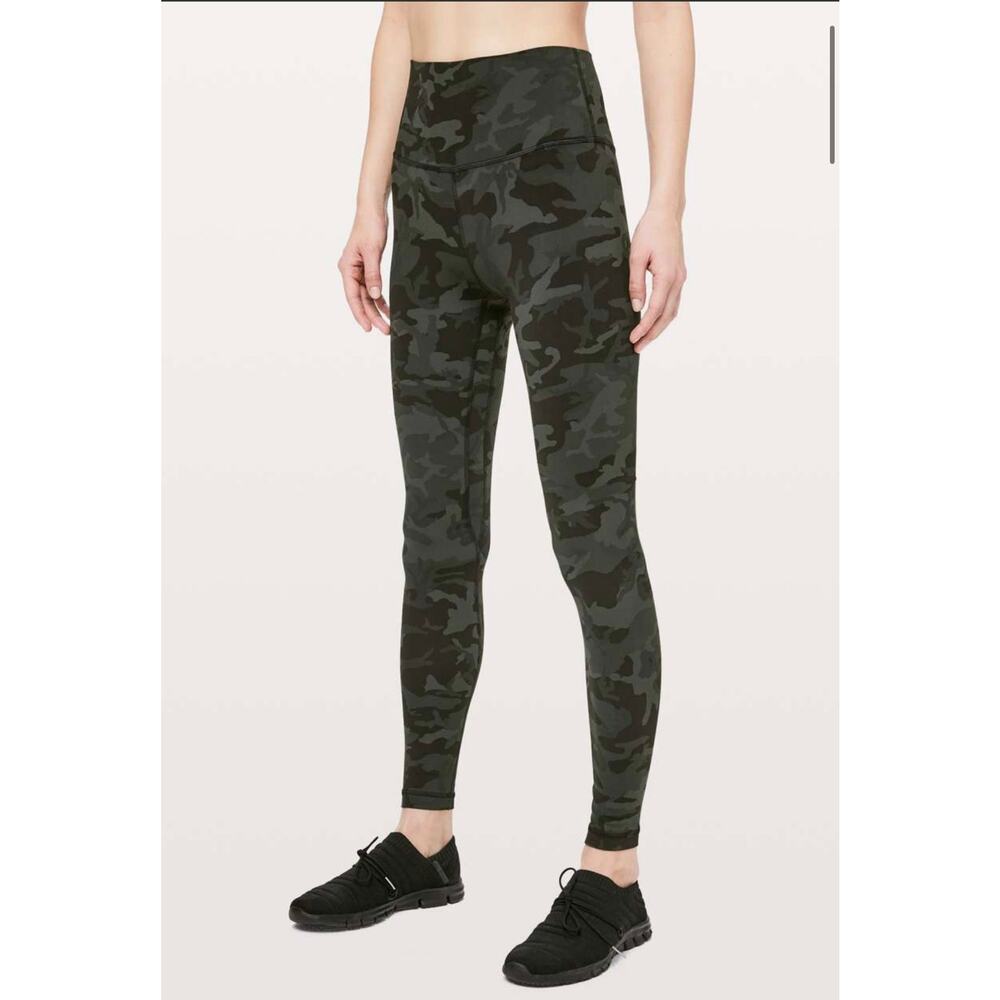 Lululemon Align Pant *Full Length 28" Incognito Camo Multi Gator Green Size 4‎